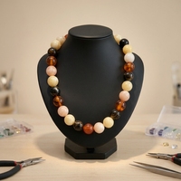 Collier pendentif perles plastiques colorées Dopamine, accessoire de mode été européen et américain, vente en gros en vrac