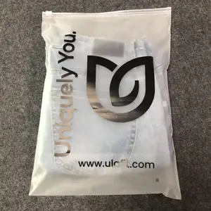 Aangepaste Kleding Clear Plastic Frosted Ziplock Zak Voor T-shirt Badmode Verpakking