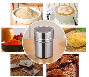 Polverizador de acero inoxidable – Botella agitadora de malla fina, recipiente para café, tarro de condimentos para cocina – para cacao, harina, especias, etc. - Product Image 5