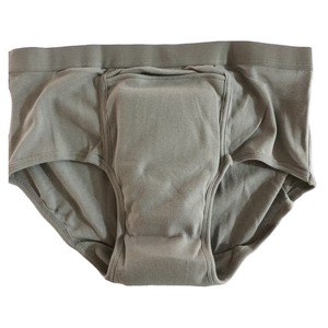Wasserdichte Herren-Trainingshose Wiederverwendbare Erwachsenen-Windelhose Elastischer Bund Waschbare Graue Baumwoll-Windelhose - Product Image 1