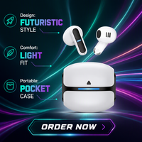 Écouteurs sans fil TWS blancs, écouteurs Bluetooth, casque semi-intra-auriculaire, commande tactile, faible latence pour les jeux et les sports