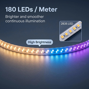 Bande <span class=keywords><strong>LED</strong></span> à changement de couleur <span class=keywords><strong>220V</strong></span> SMD2835 180 <span class=keywords><strong>LED</strong></span>/m, double rangée diagonale, blanc chaud, <span class=keywords><strong>bleu</strong></span>, violet, <span class=keywords><strong>ruban</strong></span> lumineux <span class=keywords><strong>LED</strong></span> avec fil de connexion - Product Image 3
