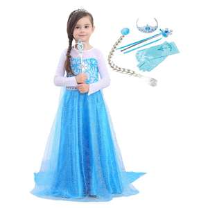 Girl <b>Elsa</b> Princess Costume Lace Trailing Gown <b>for</b> <b>Kids</b> Girl Party <b>Dress</b> <b>Kids</b> Halloween Christmas Party Gown - Product Image 1