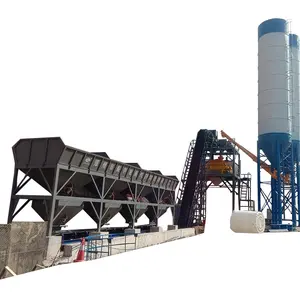 Automatic control concrete mixing plant hzs50 hzs90 belt concrete batching mixing plant equipment suppliers