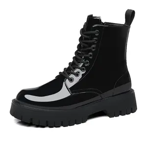 Großhandel trend ige benutzer definierte Logo Leder London Stil Höhe erhöhen Martin Stiefel Schuhe für Männer