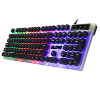 Wholesale Punk Retro Mechanical Gaming Keyboard Wired USB RGB Backlit Illuminated High Keycap Computer Keyboard for Gamer