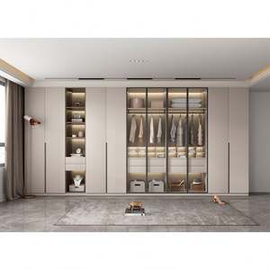 Luxury Custom <b>Top</b> Built in Closet Lacquered Plywood Doors Clothes <b>Wardrobe</b> Design Modern Armoire Dressing Vanity Cabinet - Product Image 1