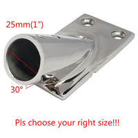 Raccord de main courante de bateau Base rectangulaire en acier inoxydable à 30 degrés pour auvent voilier yacht