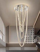Éclairage intérieur Lustre en cristal à LED pour escaliers Hall d'hôtel