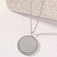 Collier de mode islamique en acier inoxydable étanche avec médaillon Shahada Allah Eid Coran arabe en zircon pour femmes et hommes