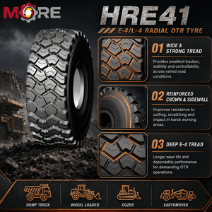 ยางเรเดียล OTR ขนาด 26.5R25 รุ่น E4 L4 HRE41 สำหรับรถดัมพ์ งานเหมือง ก่อสร้าง รถตักดิน ยางแบบไม่มียางในสำหรับงานหนัก - Product Image 2