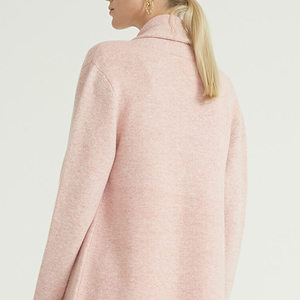 Cardigan en <span class=keywords><strong>laine</strong></span> mérinos <span class=keywords><strong>rose</strong></span> pour femmes, tricoté, Long,, automne, hiver, nouveau modèle - Product Image 5