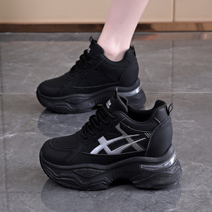 Zapatillas Deportivas de Malla para Mujer, con Cordones, Punta Redonda, Transpirables, Suela Gruesa, Entresuela de EVA, Suela Exterior de Goma, para Todas las Temporadas, Blancas - Product Image 6
