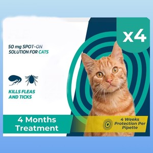 Traitement antiparasitaire pour chat de 4 mois, protection externe longue durée pour chats, fournitures de soins pour animaux de compagnie - Product Image 1