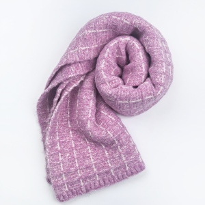 وشاح نسائي شتوي مخصص طويل محبوك دافئ وشاح بلون سادة للنساء والرجال مع شعار مخصص - Product Image 5