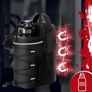 Funda Magnética Porta Botella de Agua para Gimnasio con Correa de Hombro y Bolsillo para Teléfono con Logo Personalizado e Imán Fuerte para Deporte, Fitness y Viajes - Product Image 1