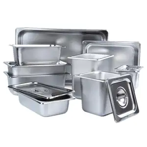 Factory Price Custom Logo 1 Piece Forming Technology Stainless Steel Steam Pans For Weddings Reception Food