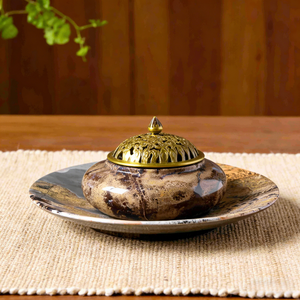 Brûleur d'encens artisanal en agate marron jaune, en cristal naturel de guérison, pour la décoration, vente en gros - Product Image 3
