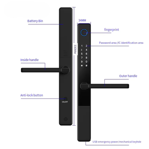 Serratura Intelligente per Porta Scorrevole in Alluminio Impermeabile con App TTlock, Impronta Digitale Biometrica, Password Digitale, RFID, SDK Cloud, Compatibile con Tuya - Product Image 4