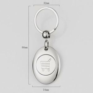 Euro Coin Token Supermarket Shopping Cart Promotional Wholesale Cheap <b>Custom</b> Metal Token Holder Trolley Coin <b>Keychain</b> - Product Image 3
