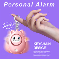 Nouveau Kitty Style 130DB LED Portable d'urgence auto-défense sécurité alarme de sécurité porte-clés alarme personnelle pour femmes enfants aîné