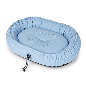 Petit lit pour animaux de compagnie ovale transformable, écologique, en tissu Oxford, pour toutes les saisons, pour chats et chiens - Product Image 1