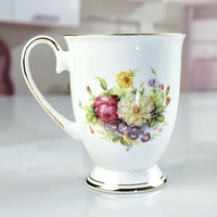 Mug en céramique européenne à succès, en porcelaine fine, pour le thé anglais de l'après-midi, motif floral