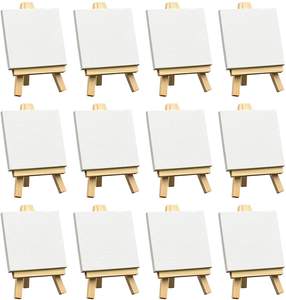 Toile tendue avec kit de 14 mini chevalets en bois, support de table pour artiste, pour peinture, fête, peintures à l'huile et acryliques - Product Image 6