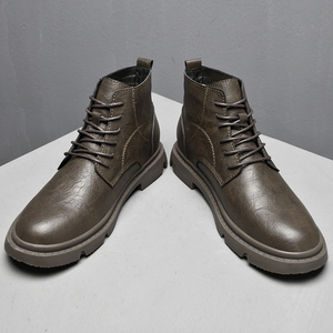 <span class=keywords><strong>Botas</strong></span> para Hombre Zapatos con Alzas Tacones Invisibles 8CM 6CM Zapatos que Aumentan la Estatura Moda Masculina Botines de Cuero Mocasines para Hombre Más Altos - Product Image 4