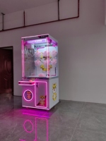 Peluche LED personnalisable à l'échelle du magasin Machine à grue à griffes Mini machine à poupées à 4 joueurs avec accepteur de billets