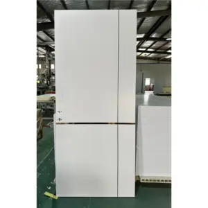 Newest design PVC laminated special design WPC Door with Aluminum decoration line interior door