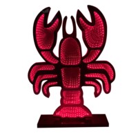 Lampe néon Scorpion pour la maison, idéale pour les fêtes, bars, chambres, avec miroir infini 3D, décoration de table, fonctionne sur piles, IP66