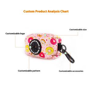 Pink Pet Poop Bag Dispenser Small Doggy Puppy Pouch Zipper Tecido Macio Leash Acessório Anexo Conveniente Eliminação de Resíduos <span class=keywords><strong>Dog</strong></span> - Product Image 2