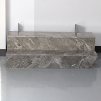 Carreaux d'escalier antidérapants aspect marbre gris 30*120cm, carreaux de marches en céramique et porcelaine sur mesure