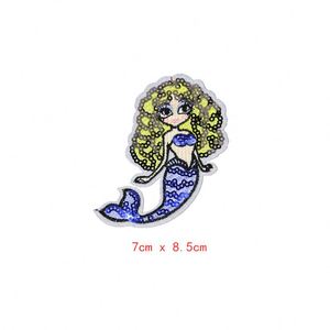 แพทช์ปักลายการ์ตูนรูปเปลือกหอยนางเงือกประดับเลื่อมหลากหลายขนาดสำหรับตกแต่ง DIY - Product Image 6