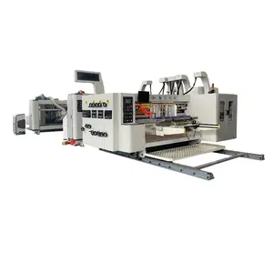 Máquina troqueladora de ranurado de impresión automática de producto profesional con máquina encoladora plegable en línea