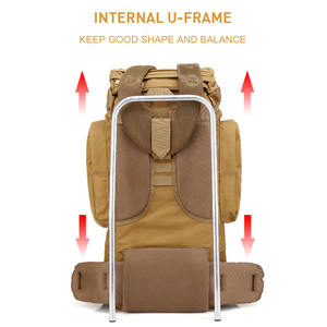 Mochila Táctica Grande Personalizada de 65l, Impermeable, para Senderismo y Trekking, con Cubierta para Lluvia - Product Image 5