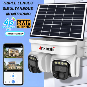 Kamera keamanan tenaga surya, kamera keamanan matahari luar ruangan lensa ganda tampilan 355 ° kekuatan Baterai untuk keamanan rumah Warna penglihatan malam - Product Image 1