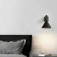 Lampe murale marocaine LED d'intérieur en aluminium avec abat-jour en polycarbonate carré/cylindrique de style rétro européen pour armoire, cuisine, chambre
