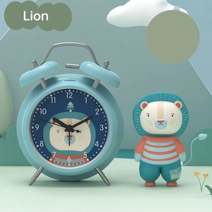 Chambre Bureau Table Réveil Enfants Carton Métal Enfants Horloges Reloj <span class=keywords><strong>Veilleuse</strong></span> Double-Anneau Réveil pour Enfants - Product Image 3