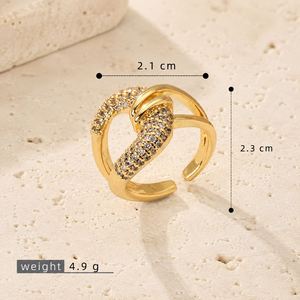 Fashion Latest Designs Alloy Cluster <b>Rings</b> with Gold Plated <b>CZ</b> for Women & Men's Wedding & Promise Jewelry - Product Image 5
