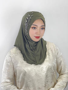 Generoso vestido de novia musulmán con gorro de gasa plisado <span class=keywords><strong>Hijab</strong></span> turbante y Jersey a juego - Product Image 6