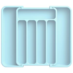 Foldable <b>Drawer</b> Organizer Kitchen Knife Storage Rack Fork and Spoon <b>Plastic</b> Storage Box Expandable Cutlery Tray <b>Drawer</b> - Product Image 6