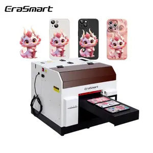 Erasmart Digitale Inkjet Desktop L800 L805 Print Head Uv Flatbed Printer Prijs Mini Size A4 Uv Printer Voor Telefoon Case