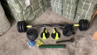 PINJIAN Fitness Cement Ensemble d'haltères 4 en 1 10-40 kg, haltères réglables, haltères à barre, kettlebell, haltères réglables pour la salle de sport, haltères réglables 20 kg