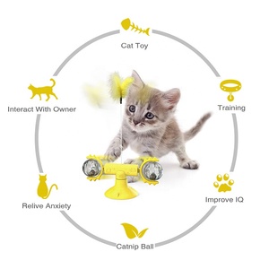 Boules rotatives pour <span class=keywords><strong>chat</strong></span>, jouet interactif et amusant, pour l'intérieur, jeu anti-Stress avec ventouse, pour animaux de compagnie - Product Image 3