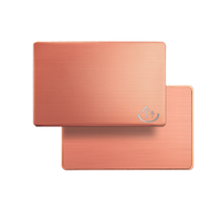 Kartu Logam Hybrid RFID NFC Desain Berlubang Rose Gold Stainless Steel dengan Chip T5577 untuk Pembayaran Digital dan Akses Hotel - Promo Hot Sale