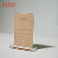 Base de Madera Personalizada con Código QR y Logotipo NFC, Base Acrílica en Blanco para Reseñas y Combo de Tarjeta NFC