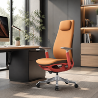Foshan 2025 nouveau Design meubles de bureau à domicile dossier haut appui-tête réglable directeur exécutif PU cuir visiteur fauteuil inclinable
