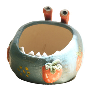 Maceta <span class=keywords><strong>de</strong></span> Suculentas <span class=keywords><strong>con</strong></span> Diseño <span class=keywords><strong>de</strong></span> Monstruo Adorable - Maceta <span class=keywords><strong>de</strong></span> Cerámica Rústica Pintada a Mano <span class=keywords><strong>con</strong></span> Ojos para Decoración <span class=keywords><strong>de</strong></span> Escritorio, Hogar y Jardín - Product Image 5